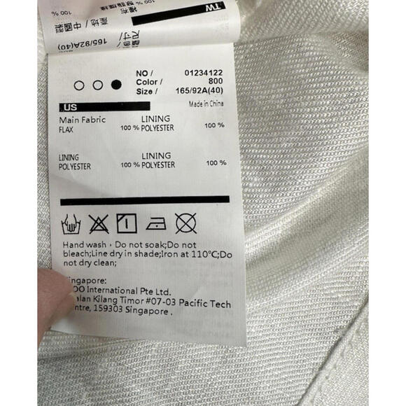 iRoo Flax Linen Two Button Blazer "To The Supreme Being" Embroidered Pocket - Picture 7 of 8